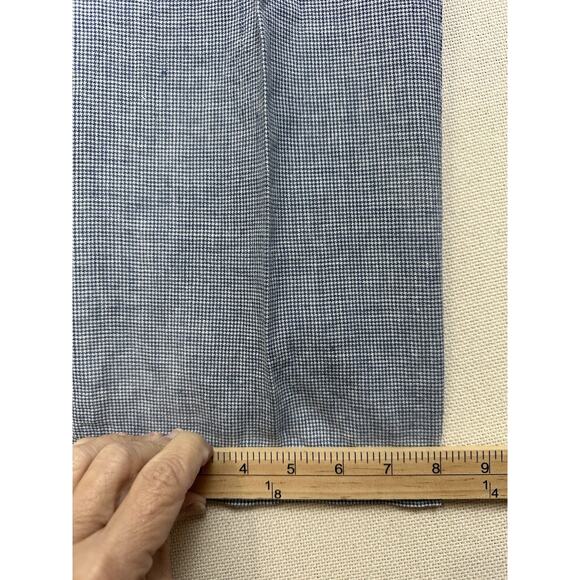 Talbots Size 12 100% Irish Linen Crop Pants Blue White Checked Beach Preppy - Picture 11 of 13